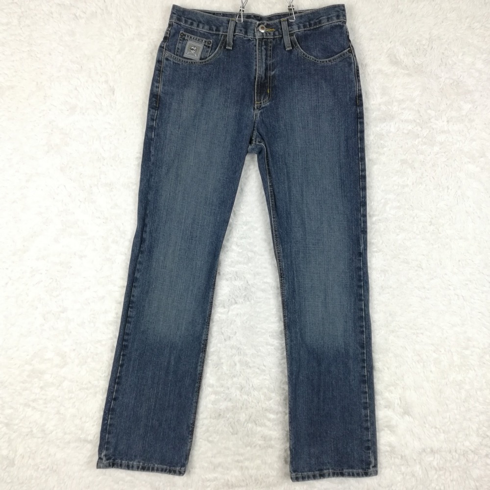 Cinch Mens Jeans Cowboy Straight Leg Blue Denim White Label Relaxed 31x32